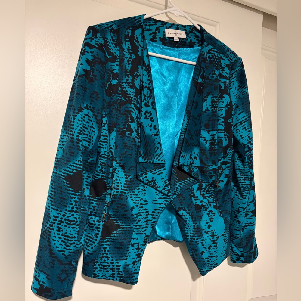 Kate and Rosy Blue Patterned Women's Blazer